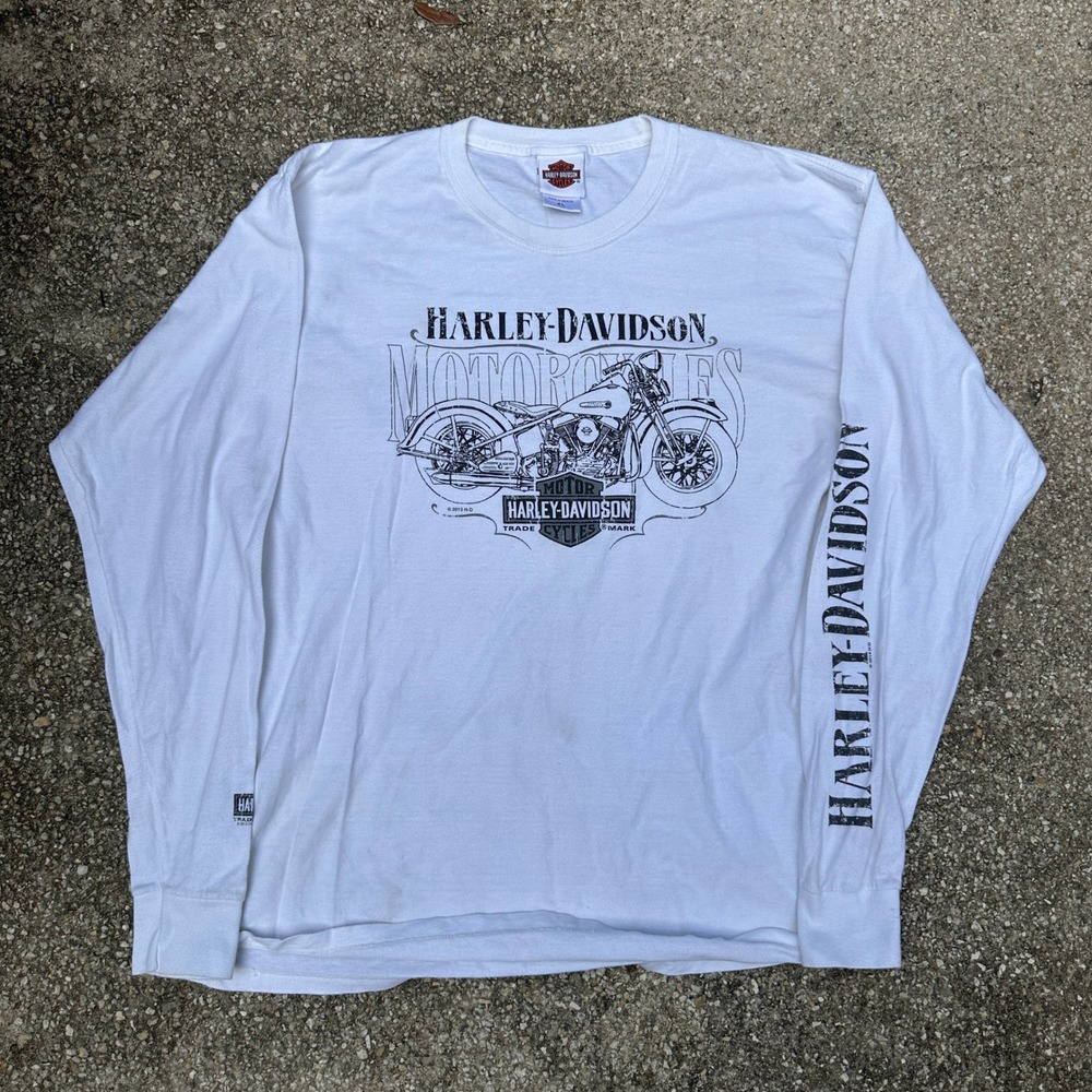 Harley-Davidson Cancun Mexico Long Sleeve Graphic T-Shirt White Mens XL 2013
